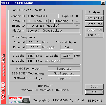 WCPUID 
      / CPU Status
