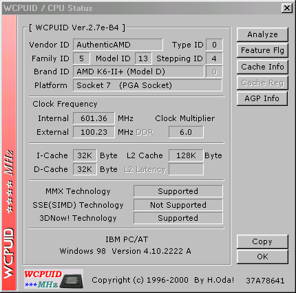 WCPUID / CPU Status